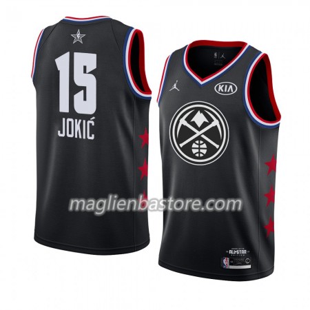 Maglia Denver Nuggets Nikola Jokic 15 2019 All-Star Jordan Brand Nero Swingman - Uomo